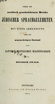 Cover of: Beiträge zur Geschichte der ältesten Auslegung und Spracherklärung des Alten Testamentes by Heinrich Ewald