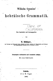 Cover of: Wilhelm Gesenius' Hebräische Grammatik.