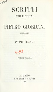 Cover of: Opere by Pietro Giordani