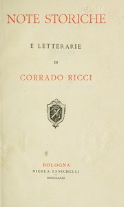 Cover of: Note storiche e letterarie