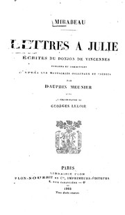 Cover of: Lettres à Julie: écrites du donjon de Vincennes