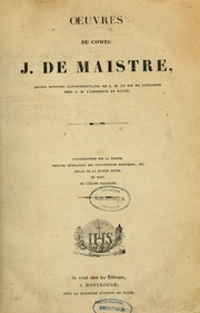 Cover of: Oeuvres by Joseph Marie de Maistre