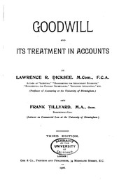 Cover of: Goodwill and its treatment in accounts