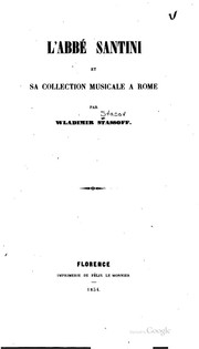 Cover of: L' abbé Santini et sa collection musicale à Rome