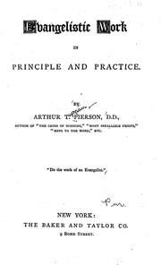 Cover of: Evangelistic work in principle and practice