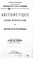 Cover of: Arithmétique