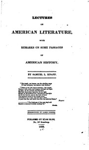 Cover of: Lectures on American Literature: With Remarks on Some Passages of American History