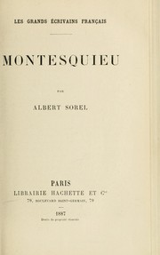 Cover of: Montesquieu by Albert Sorel