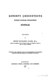 Cover of: Roberti Grosseteste episcopi quondam lincolniensis Epistolæ: Edited by Henry ...