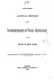 Cover of: Annual Report of the Superintendent of Public Instruction, of the State of New-York by Dept. of Public Instruction, New York (State), New York (State). Dept. of Public Instruction