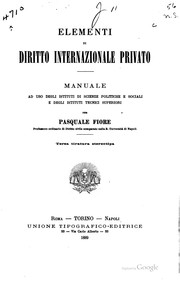 Cover of: Elementi di diritto internazionale privato: manuale ad uso degli istituti di ...