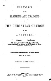 Cover of: History of the Planting and Training of the Christian Church by the Apostles