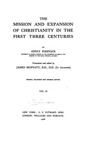 Cover of: The mission and expansion of Christianity in the first three centuries. by Adolf von Harnack