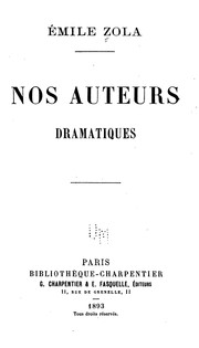 Cover of: Nos auteurs dramatiques