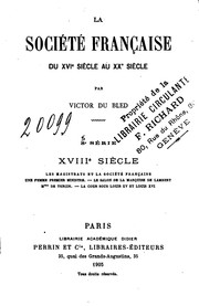 Cover of: La soci�et�e fran�caise du XVIe si�ecle, au XXe si�ecle