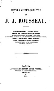 Petits chefs-d'oeuvre by Jean-Jacques Rousseau