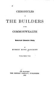 Cover of: Chronicles of the Builders of the Commonwealth: Historical Character Study