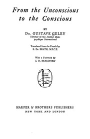 Cover of: From the unconscious to the conscious by Gustave Geley