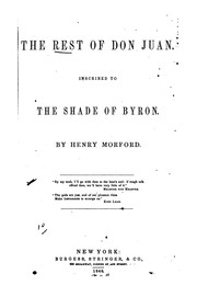 Cover of: The Rest of Don Juan: Inscribed to the Shade of Byron