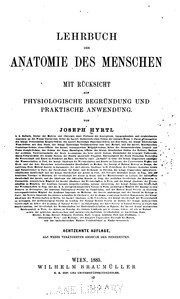 Lehrbuch der Anatomie des Menschen by Joseph Hyrtl