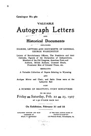 Cover of: Valuable Autograph Letters and Historical Documents: Including Diaries ...
