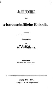 Cover of: Jahrbücher für wissenschaftliche Botanik