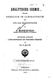 Cover of: Analytische Chemie für den Gebrauch im Laboratorium und für das Selbststudium