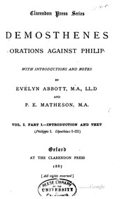 Cover of: Orations against Philip by Demosthenes