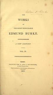 Cover of: The works of the Right Honourable Edmund Burke. by Edmund Burke