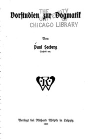 Cover of: Vorstudien zur Dogmatik