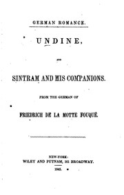 Cover of: Undine, and Sintram and his companions. by Friedrich de la Motte-Fouqué