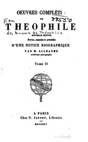 Cover of: Oeuvres complètes de Théophile