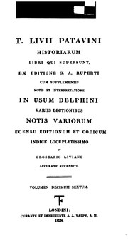Cover of: T. Livii Patavini Historiarum libri qui supersunt by Titus Livius