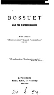 Cover of: Bossuet and his contemporaries, by the author of 'A Dominican artist'