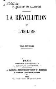 La révolution et l'église by Frédéric Arnaud