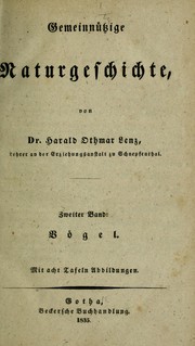 Cover of: Gemeinnützige Naturgeschichte by Harald Othmar Lenz