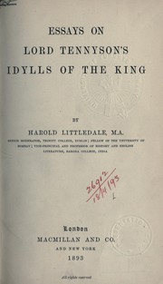 Cover of: Essays on Lord Tennyson's Idylls of the King