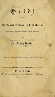 Cover of: Geld! by Kaiser, Friedrich