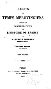 Cover of: Récits des temps mérovingiens by Augustin Thierry