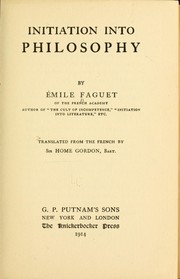 Cover of: Initiation into philosophy