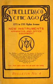 Cover of: New instruments, apparatus and office equipment by V. Mueller & Co