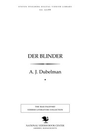 Cover of: Der blinder: un andere dertseylungen