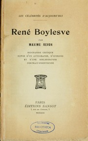 Cover of: René Boylesve