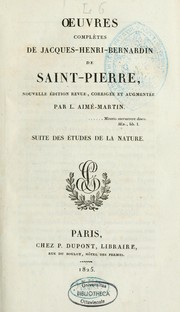 Cover of: Oeuvres complètes by Bernardin de Saint-Pierre