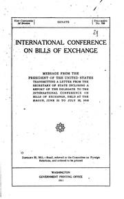 Cover of: International Conference on Bills of Exchange: Message from the President of ...