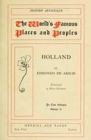 Cover of: Holland by Edmondo De Amicis
