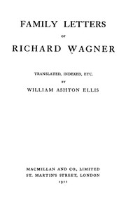 Cover of: Family letters of Richard Wagner.