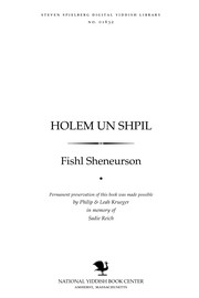 Cover of: Ḥolem un shpil