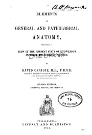 Cover of: Elements of general and pathological anatomy by David Craigie