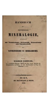 Cover of: Handbuch der bestimmenden Mineralogie: enthaltend die Terminologie, Systematik, Nomenklatur und Charakteristik der Naturgeschichte des Mineralreiches